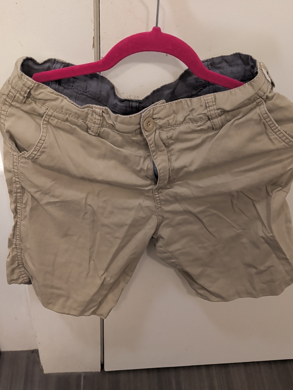 Big Kids Reversable Khaki Casual Shorts - Beige And Grey